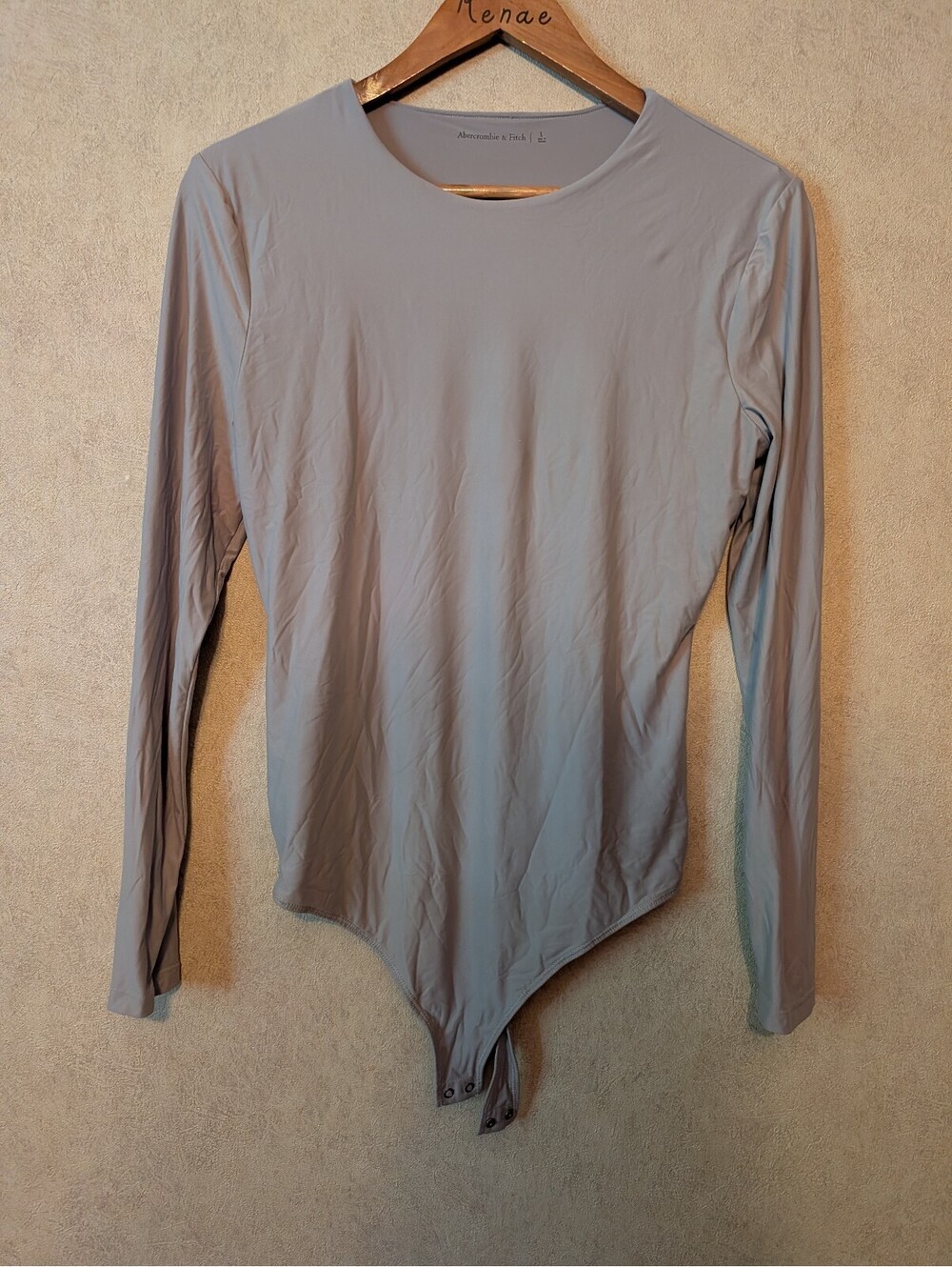 ABERCROMBIE gray long sleeve jersey bodysuit sz L